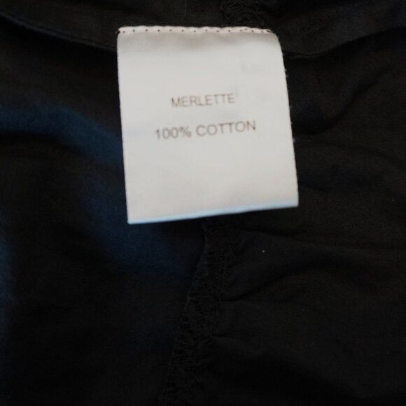 Merlette Black Sering Dress 100% Cotton Tiered Ruffle Flowing Women's Size Small - Picture 8 of 8